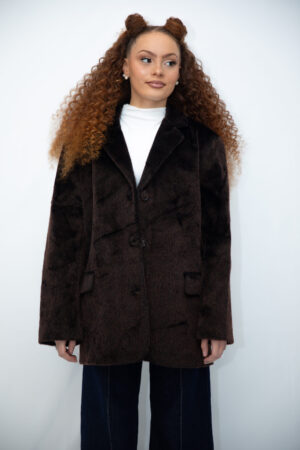 Blazer duveteux MARRON
