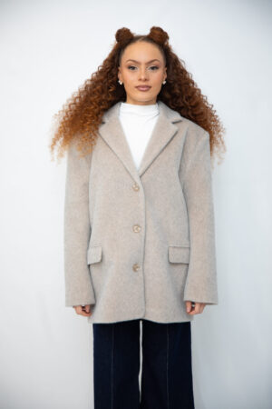 Blazer duveteux GREIGE