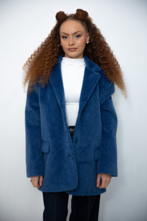 Blazer duveteux BLEU